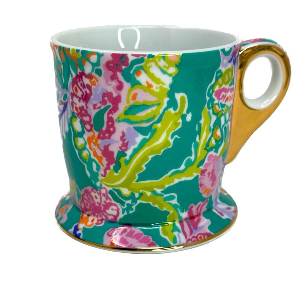 Lilly Pulitzer Gold Accent Mug - Shell Search Mug